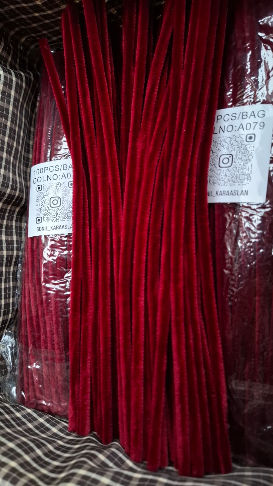 ŞÖNİL 100 LÜ BORDO RENK KOD A079 30 CM -🛍️ YOĞUN TÜYLÜ HOBİ ÇUBUĞU TEL EL İŞİ 100 LÜ PAKET💐