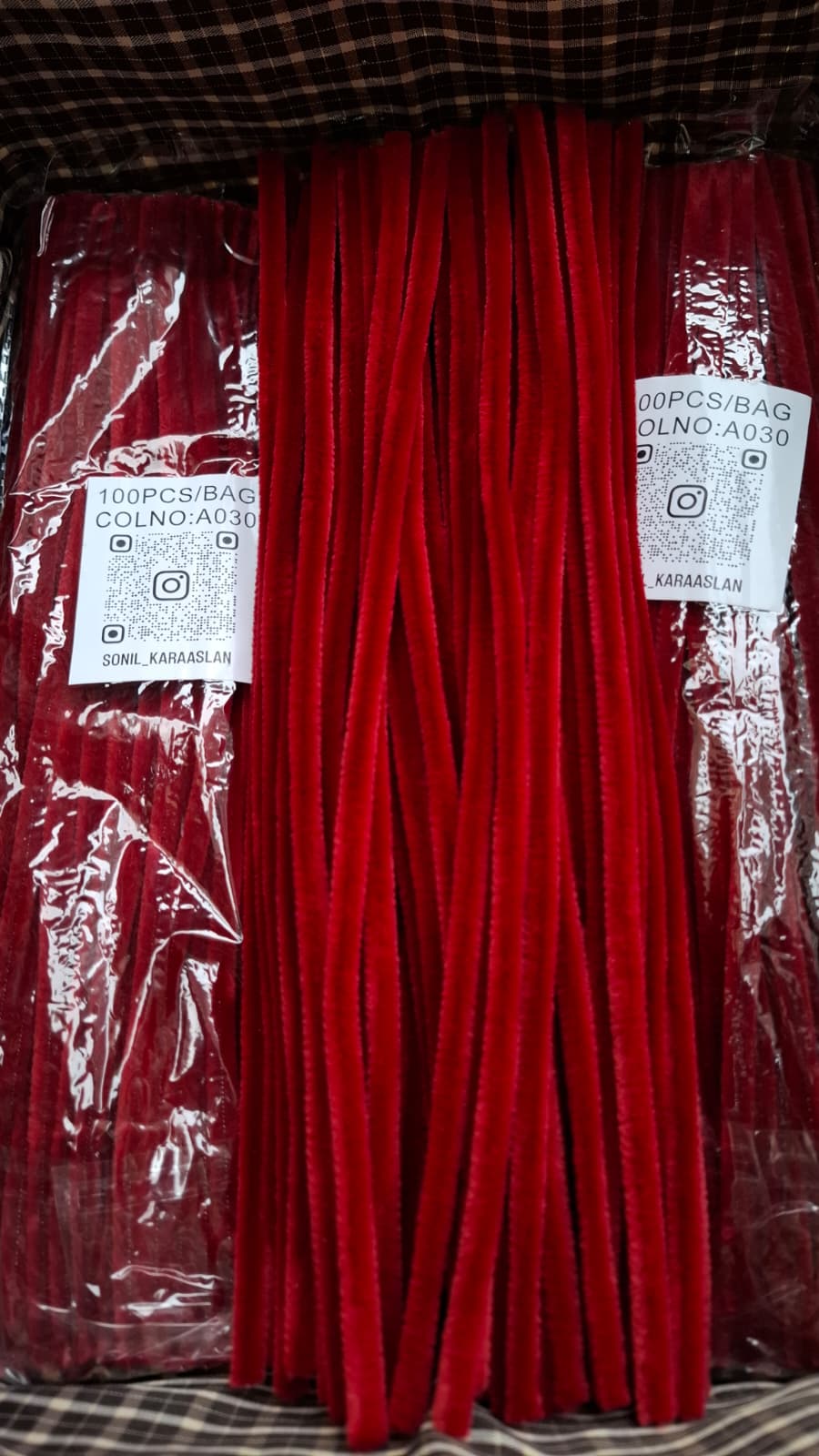 ŞÖNİL 100 LÜ BORDO RENK KOD A030 30 CM -🛍️ YOĞUN TÜYLÜ HOBİ ÇUBUĞU TEL EL İŞİ 100 LÜ PAKET💐