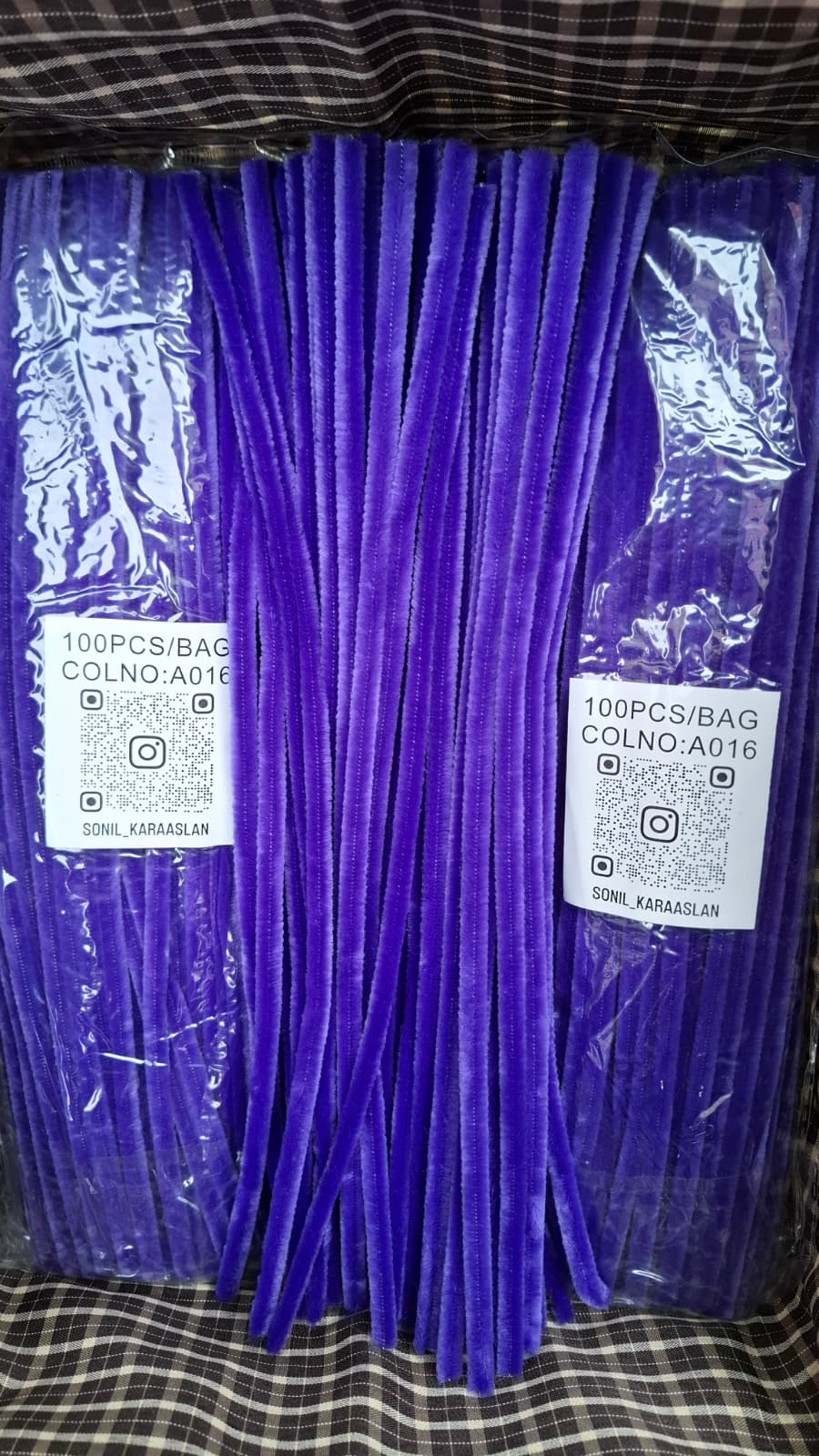 ŞÖNİL 100 LÜ MOR RENK KOD A016 30 CM -🛍️ YOĞUN TÜYLÜ HOBİ ÇUBUĞU TEL EL İŞİ 100 LÜ PAKET💐