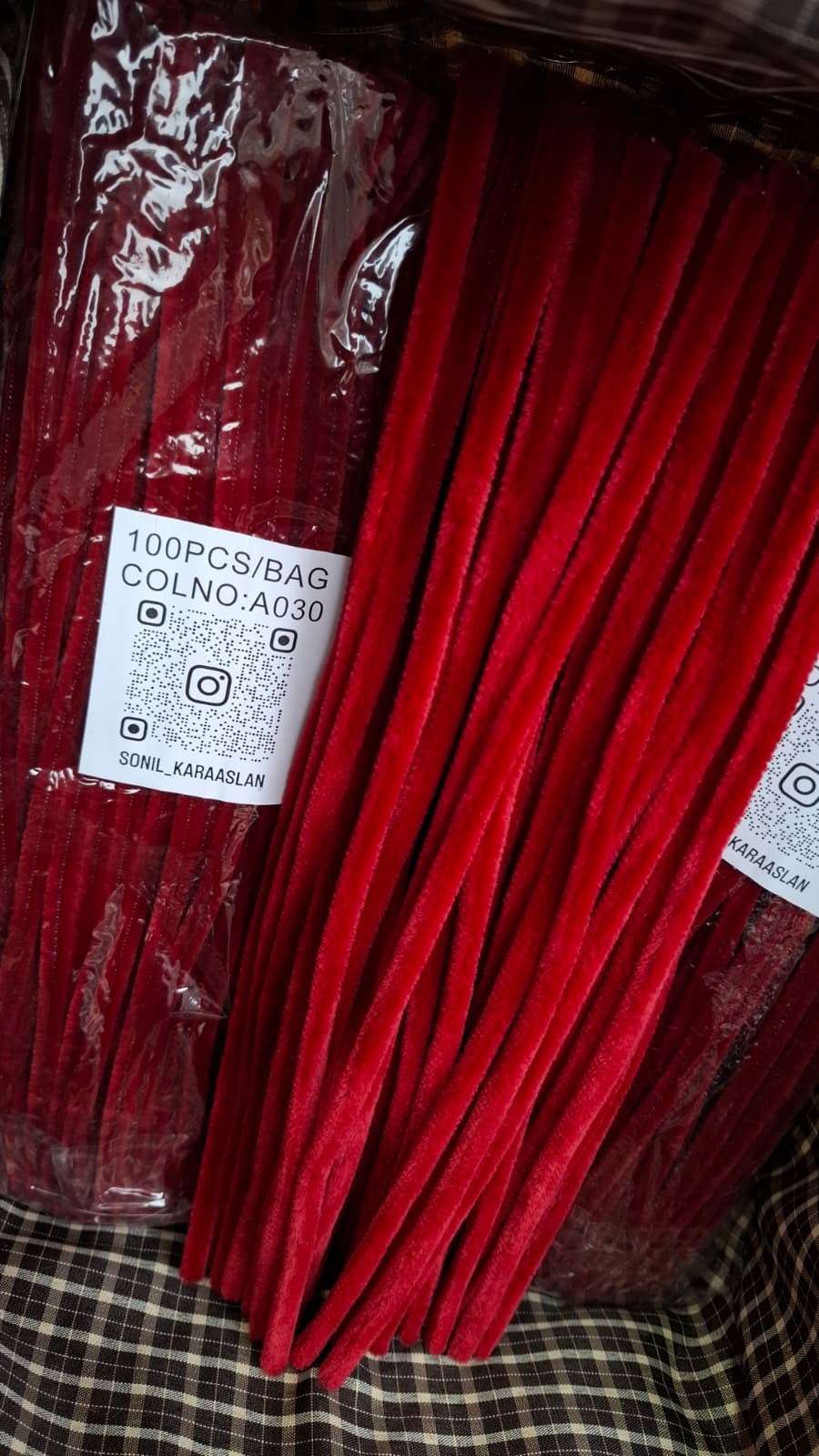 ŞÖNİL 100 LÜ BORDO RENK KOD A030 30 CM -🛍️ YOĞUN TÜYLÜ HOBİ ÇUBUĞU TEL EL İŞİ 100 LÜ PAKET💐