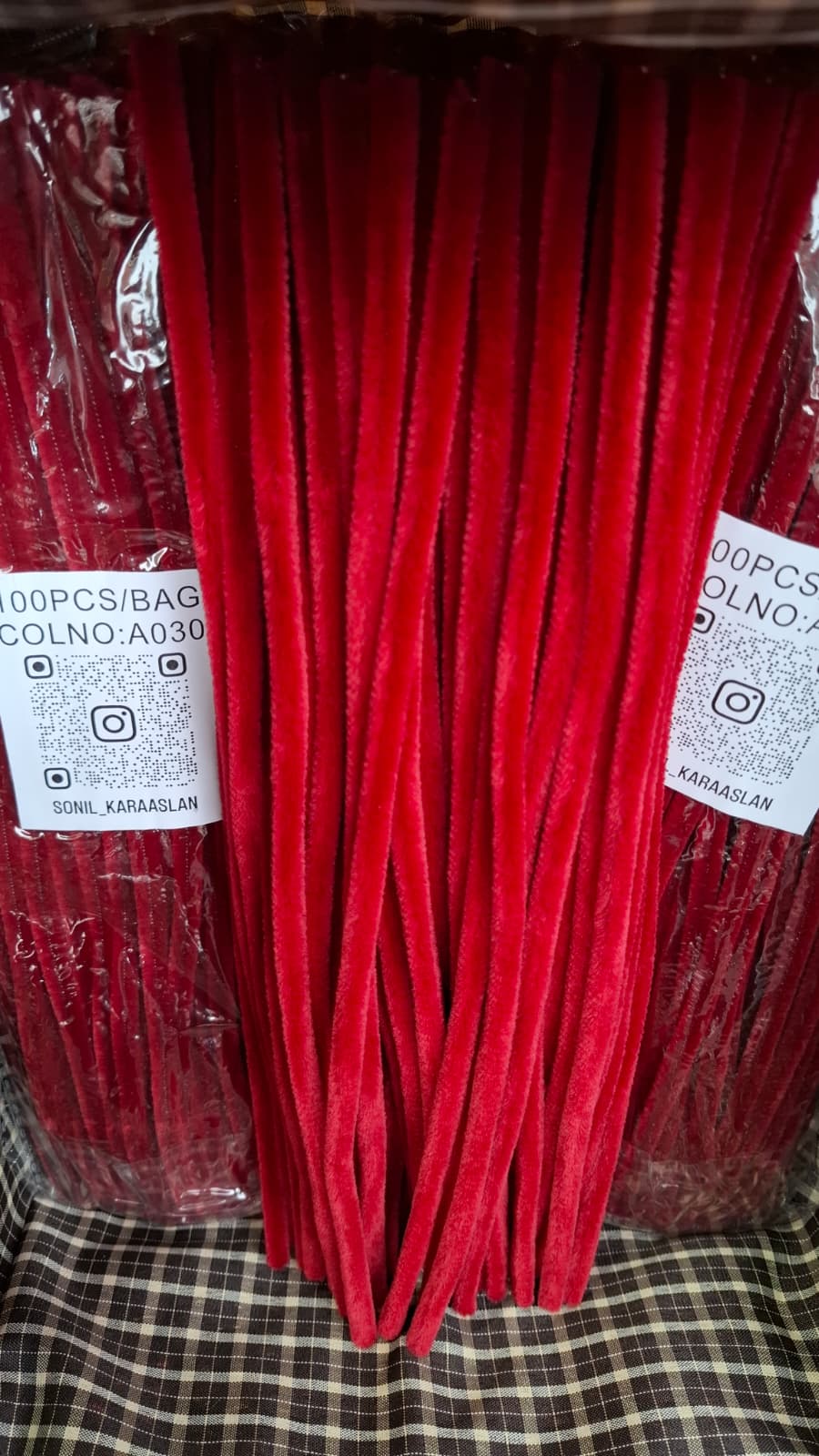 ŞÖNİL 100 LÜ BORDO RENK KOD A030 30 CM -🛍️ YOĞUN TÜYLÜ HOBİ ÇUBUĞU TEL EL İŞİ 100 LÜ PAKET💐