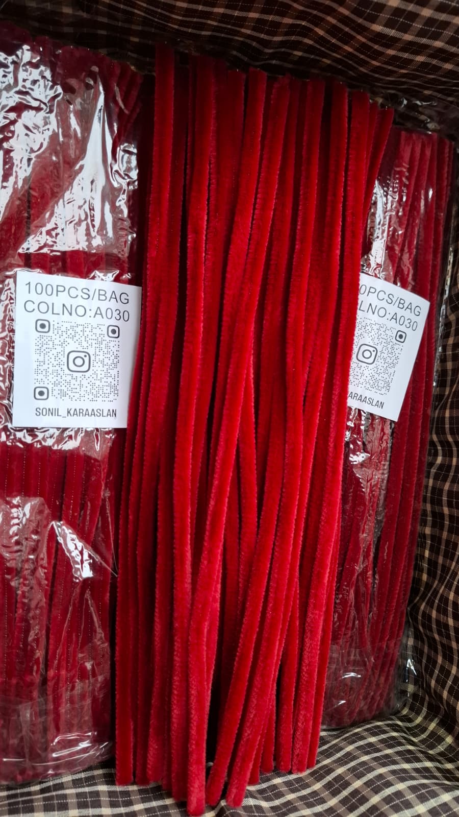 ŞÖNİL 100 LÜ BORDO RENK KOD A030 30 CM -🛍️ YOĞUN TÜYLÜ HOBİ ÇUBUĞU TEL EL İŞİ 100 LÜ PAKET💐