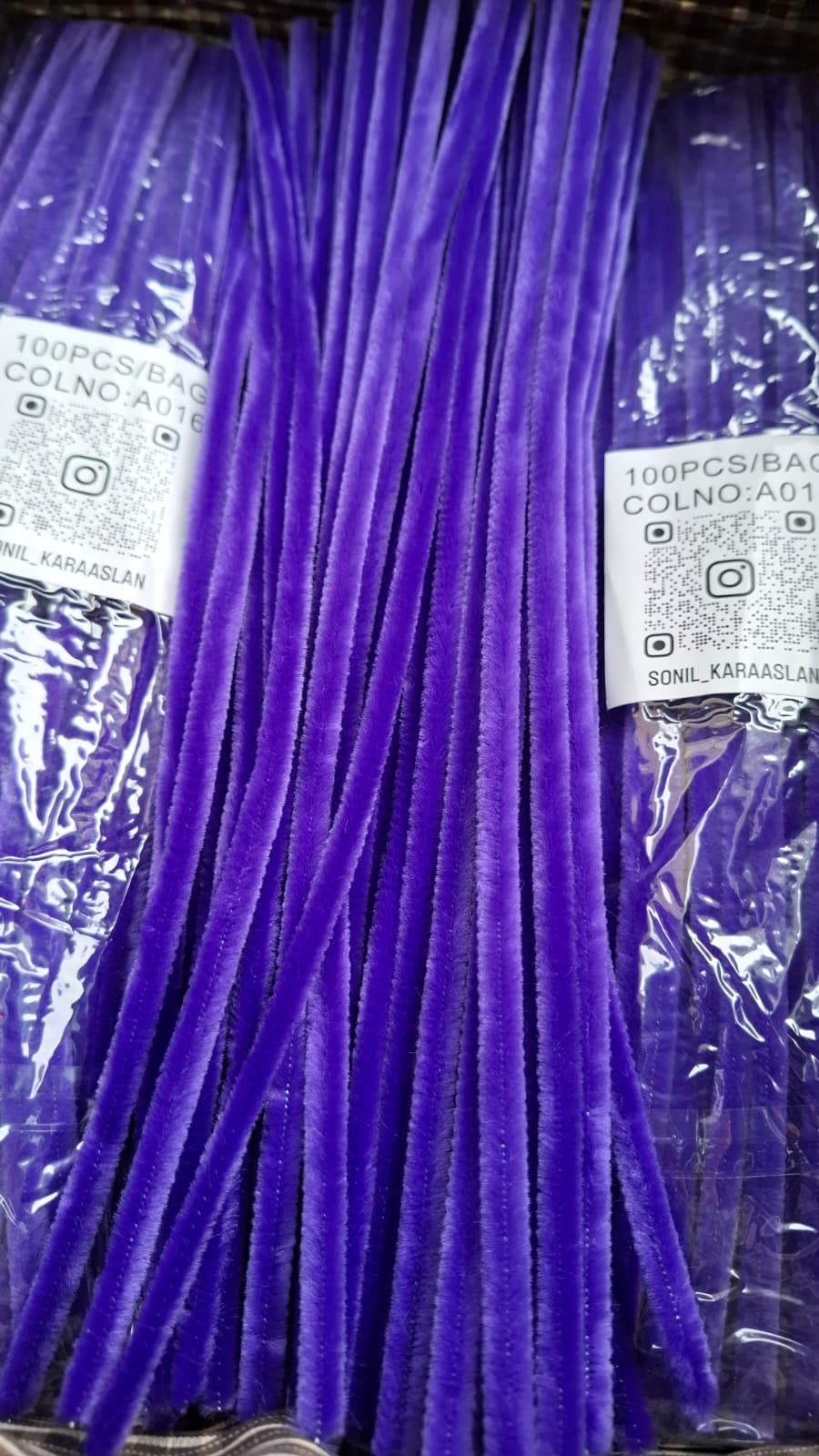 ŞÖNİL 100 LÜ MOR RENK KOD A016 30 CM -🛍️ YOĞUN TÜYLÜ HOBİ ÇUBUĞU TEL EL İŞİ 100 LÜ PAKET💐