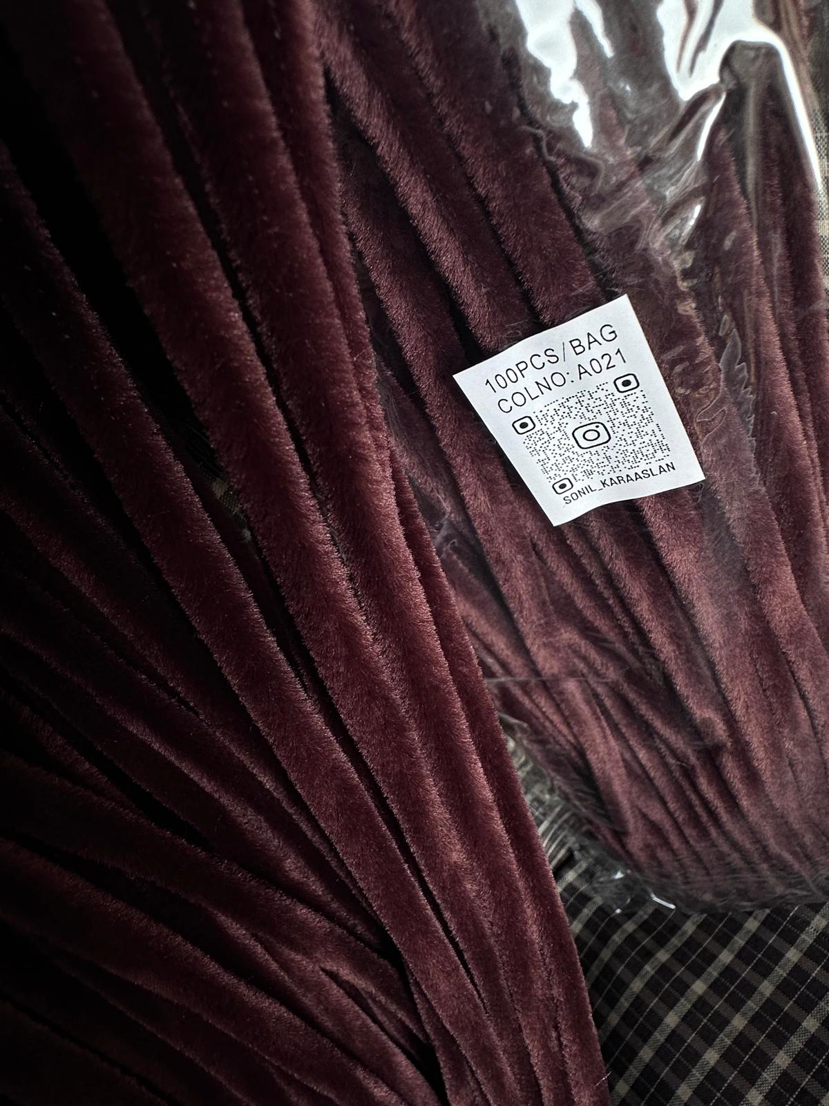 ŞÖNİL 100 LÜ KOYU KAHVE RENK KOD A021 30 CM -🛍️ YOĞUN TÜYLÜ HOBİ ÇUBUĞU TEL EL İŞİ 100 LÜ PAKET💐