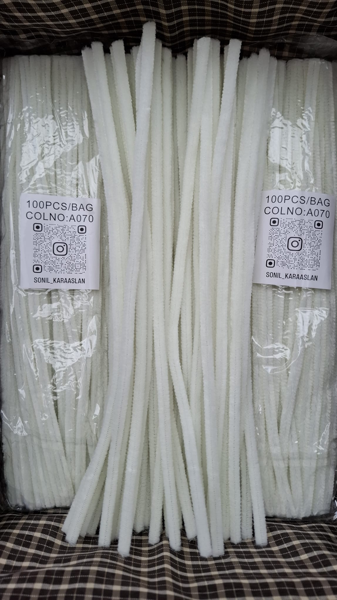 ŞÖNİL 100 LÜ KIRIK BEYAZ RENK KOD A070 30 CM -🛍️ YOĞUN TÜYLÜ HOBİ ÇUBUĞU TEL EL İŞİ 100 LÜ PAKET💐