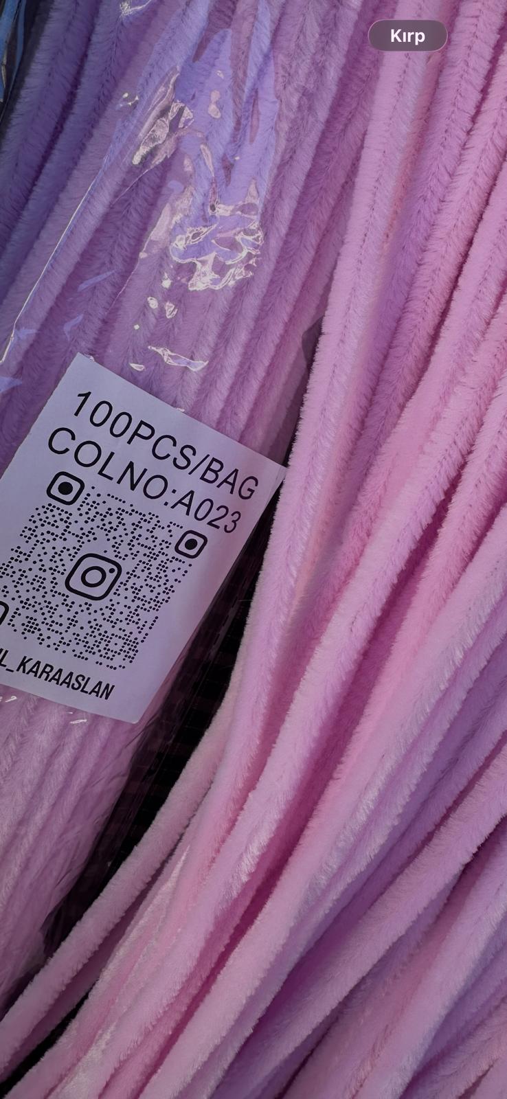 ŞÖNİL 100 LÜ PEMBE RENK KOD A023 30 CM -🛍️ YOĞUN TÜYLÜ HOBİ ÇUBUĞU TEL EL İŞİ 100 LÜ PAKET💐