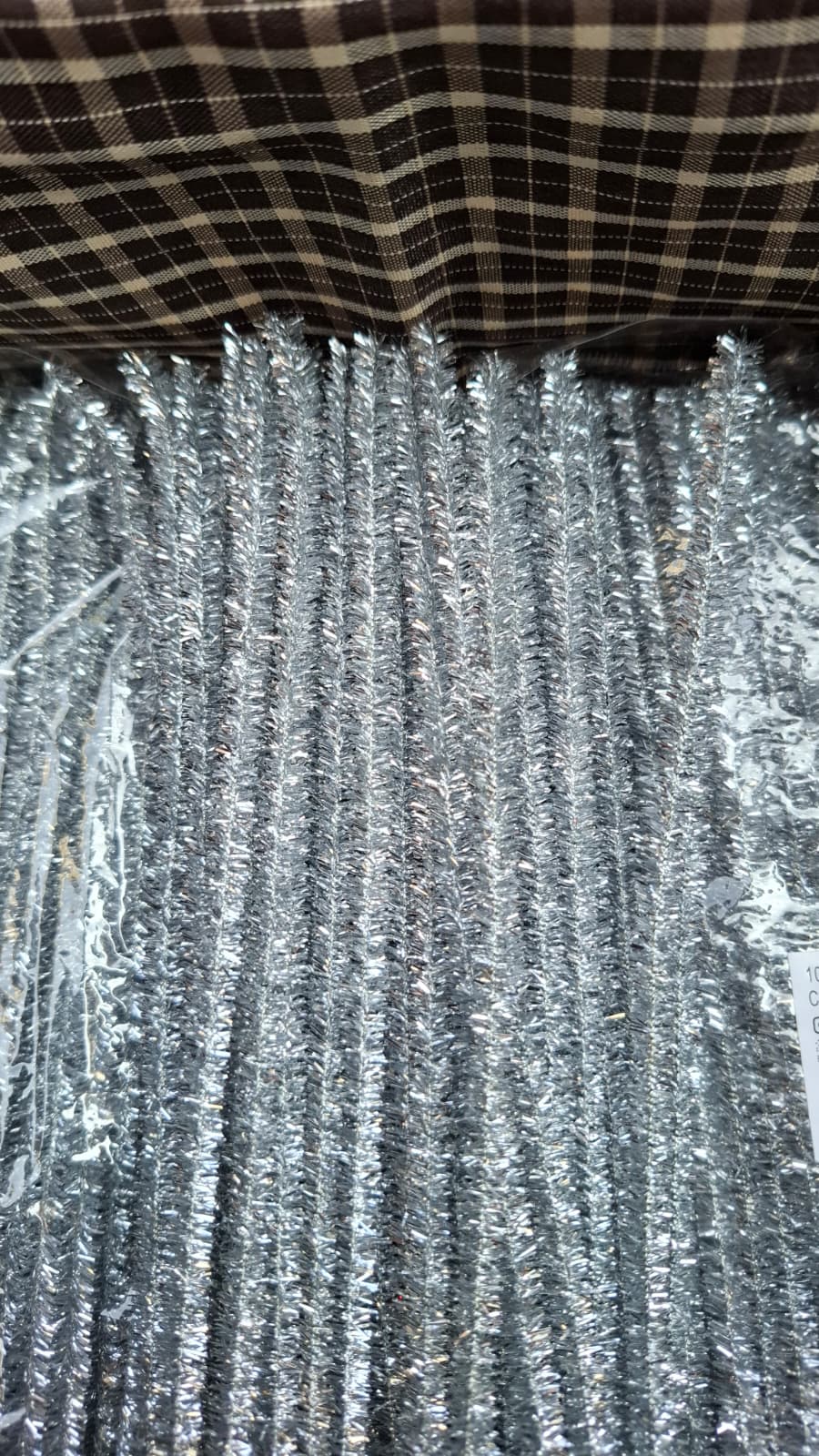 Gümüş Simli Renk Şönil RENK KOD B007 🌸Tel, El İşi, DIY Çiçek Yapım Teli, 1 Paket 100 Adet, - 30 Cm