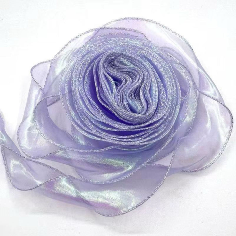 9 m Organze Kurdela – Hediye Paketlemelerin -Çiçek yapımı-hobi işleriniz -DIY-Lila-Mor