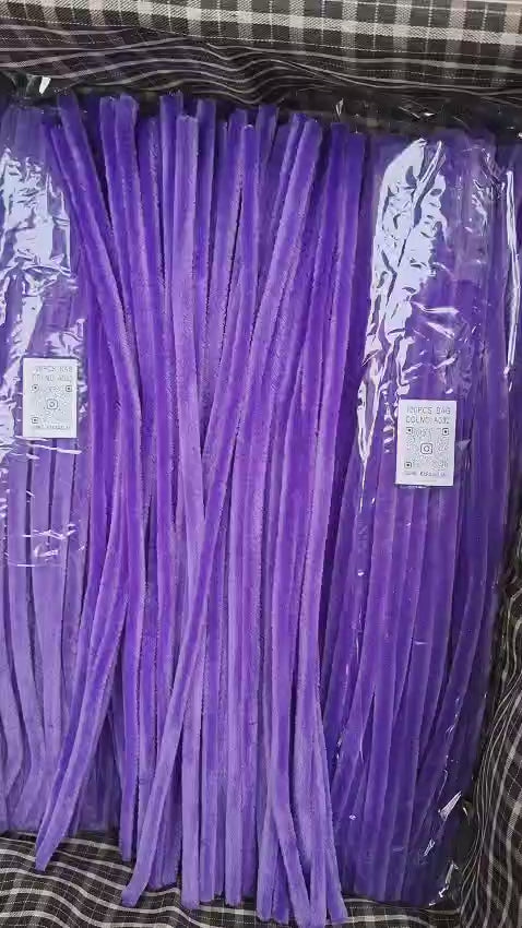 ŞÖNİL 100 LÜ MOR RENK KOD A032 30 CM -🛍️ YOĞUN TÜYLÜ HOBİ ÇUBUĞU TEL EL İŞİ 100 LÜ PAKET💐