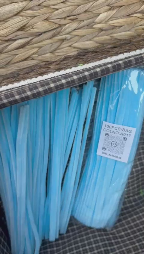 ŞÖNİL 100 LÜ MAVİ RENK KOD A017 30 CM -🛍️ YOĞUN TÜYLÜ HOBİ ÇUBUĞU TEL EL İŞİ 100 LÜ PAKET💐