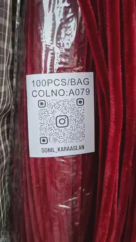 ŞÖNİL 100 LÜ BORDO RENK KOD A079 30 CM -🛍️ YOĞUN TÜYLÜ HOBİ ÇUBUĞU TEL EL İŞİ 100 LÜ PAKET💐