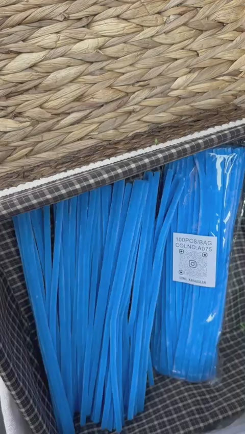 ŞÖNİL 100 LÜ MAVİ RENK KOD A075 30 CM -🛍️ YOĞUN TÜYLÜ HOBİ ÇUBUĞU TEL EL İŞİ 100 LÜ PAKET💐