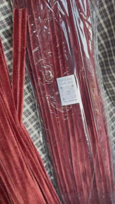 ŞÖNİL 100 LÜ ACI KAHVE RENK KOD A058 30 CM -🛍️ YOĞUN TÜYLÜ HOBİ ÇUBUĞU TEL EL İŞİ 100 LÜ PAKET💐