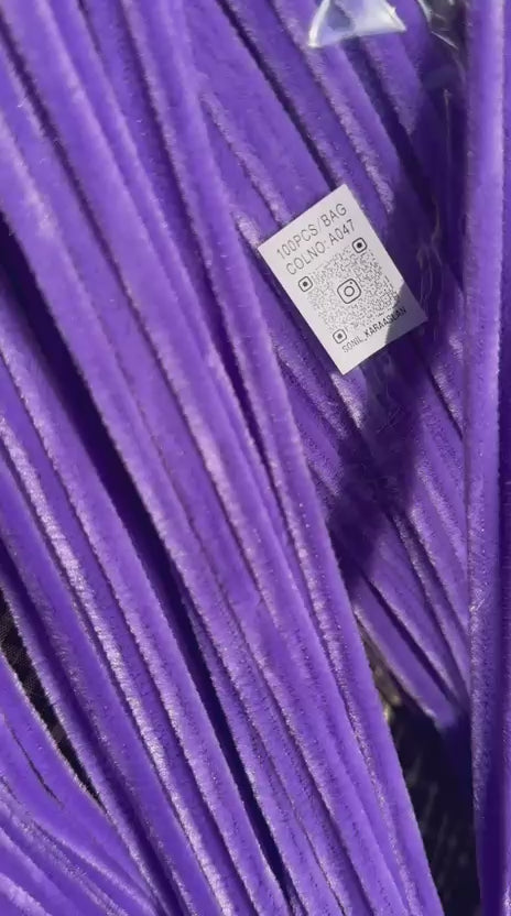 ŞÖNİL 100 LÜ MOR RENK KOD A047 30 CM -🛍️ YOĞUN TÜYLÜ HOBİ ÇUBUĞU TEL EL İŞİ 100 LÜ PAKET💐