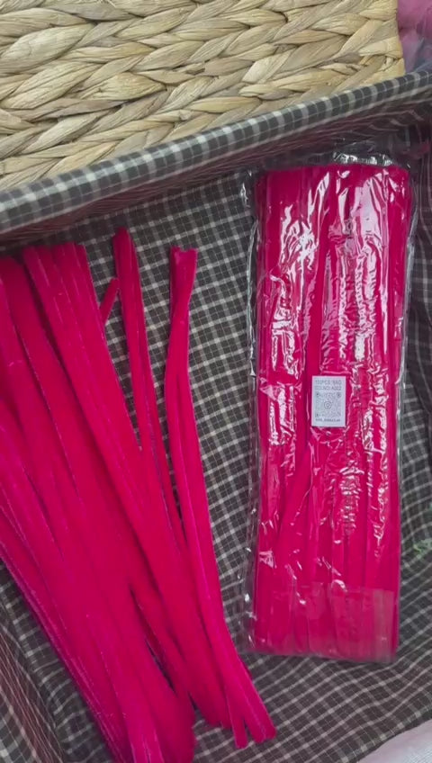 ŞÖNİL 100 LÜ FUŞYA RENK KOD A002 30 CM -🛍️ YOĞUN TÜYLÜ HOBİ ÇUBUĞU TEL EL İŞİ 100 LÜ PAKET💐