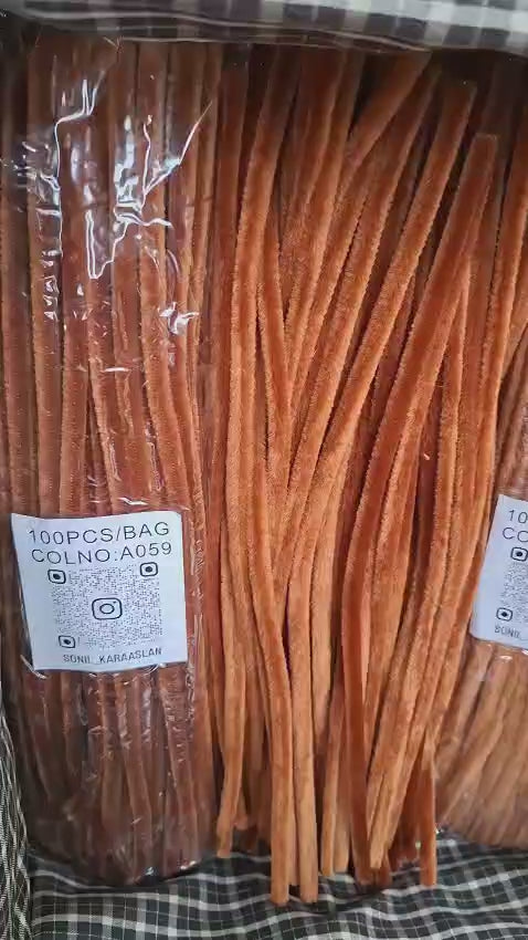 ŞÖNİL 100 LÜ KAHVE RENK KOD A059 30 CM -🛍️ YOĞUN TÜYLÜ HOBİ ÇUBUĞU TEL EL İŞİ 100 LÜ PAKET💐