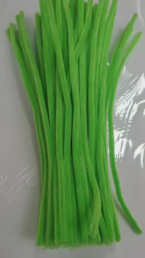 ŞÖNİL 100 LÜ YEŞİL RENK KOD A042 30 CM -🛍️ YOĞUN TÜYLÜ HOBİ ÇUBUĞU TEL EL İŞİ 100 LÜ PAKET💐