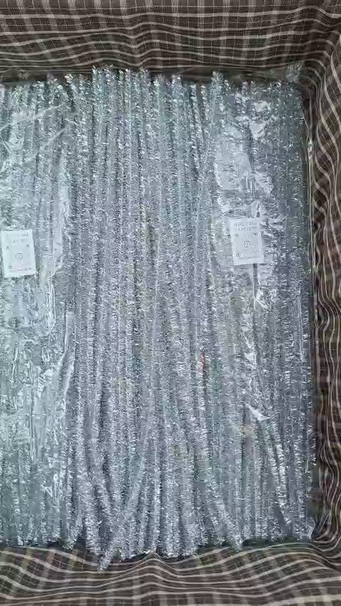 Gümüş Simli Renk Şönil RENK KOD B007 🌸Tel, El İşi, DIY Çiçek Yapım Teli, 1 Paket 100 Adet, - 30 Cm