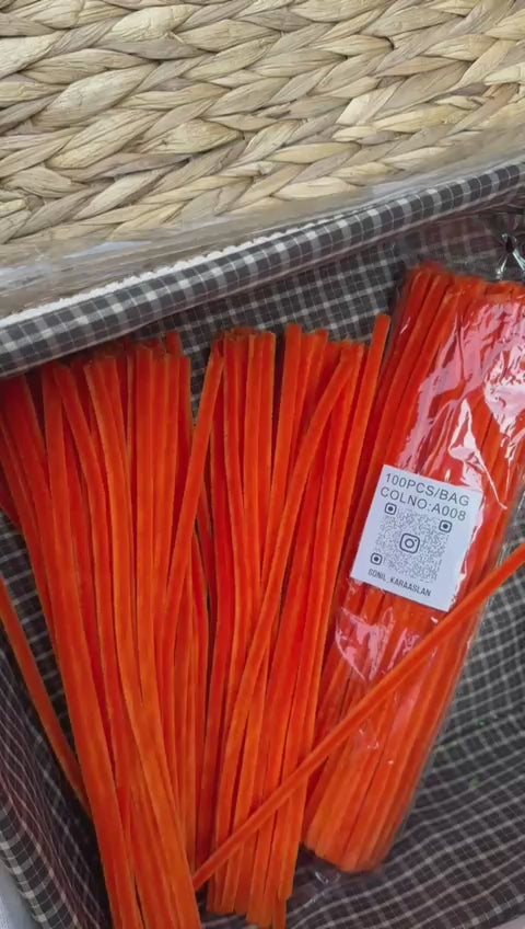 100'lü Turuncu A008 Şönil Çubuk - 30 cm | El İşi, Hobi, Süsleme, Dekorasyon Çicek