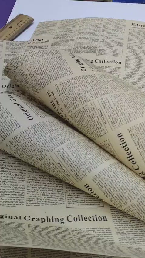 Buketlik Çiçek Ambalaj Kağıtı Gazete Çift Taraflı Baskılı 70*50 cm boyu 1 paket 38 adet.