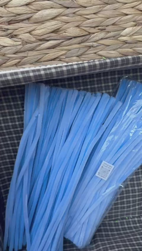 ŞÖNİL 100 LÜ MAVİ RENK KOD A074 30 CM -🛍️ YOĞUN TÜYLÜ HOBİ ÇUBUĞU TEL EL İŞİ 100 LÜ PAKET💐